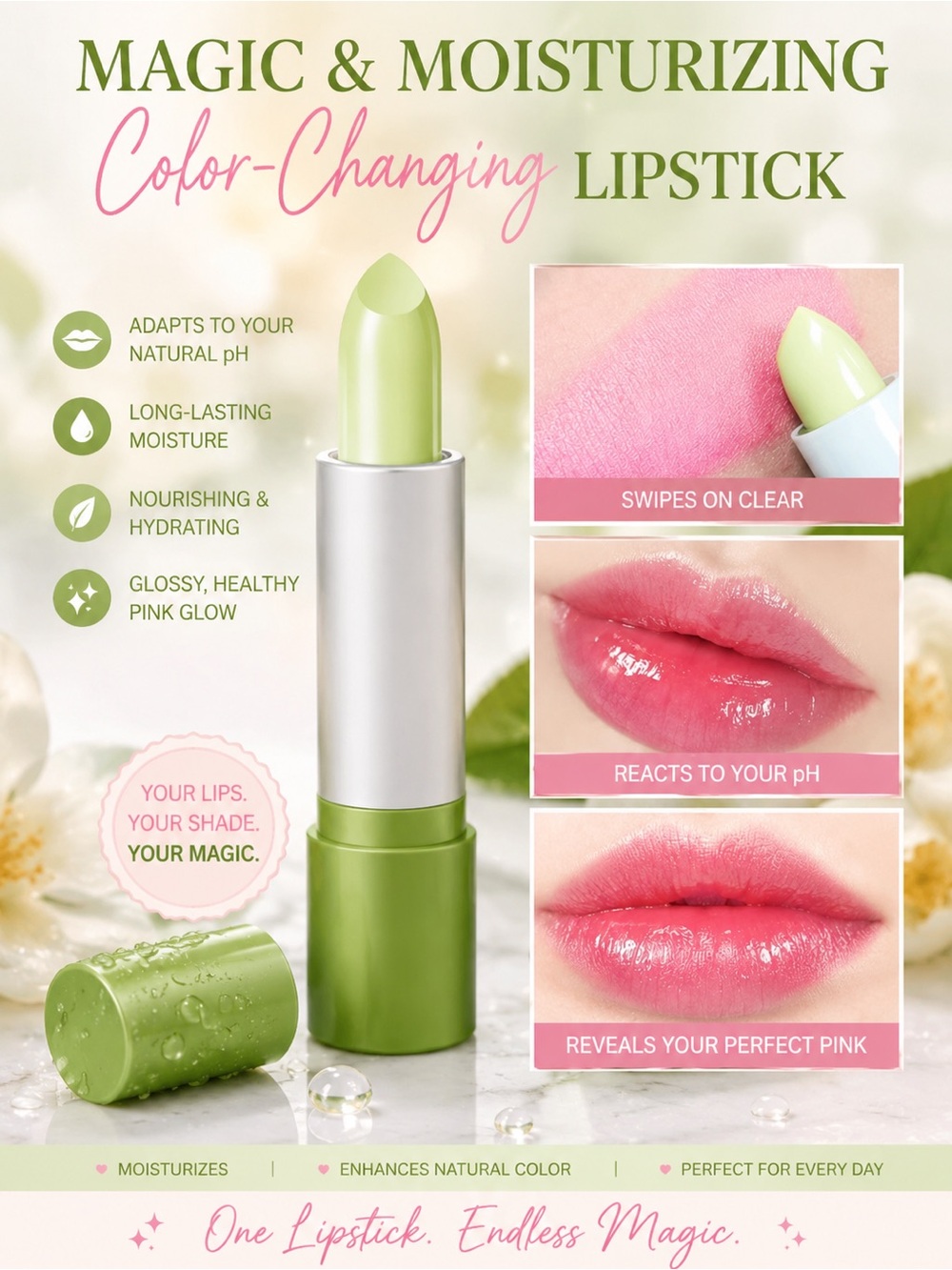 Magic & Moisturizing Color-Changing Lipstick